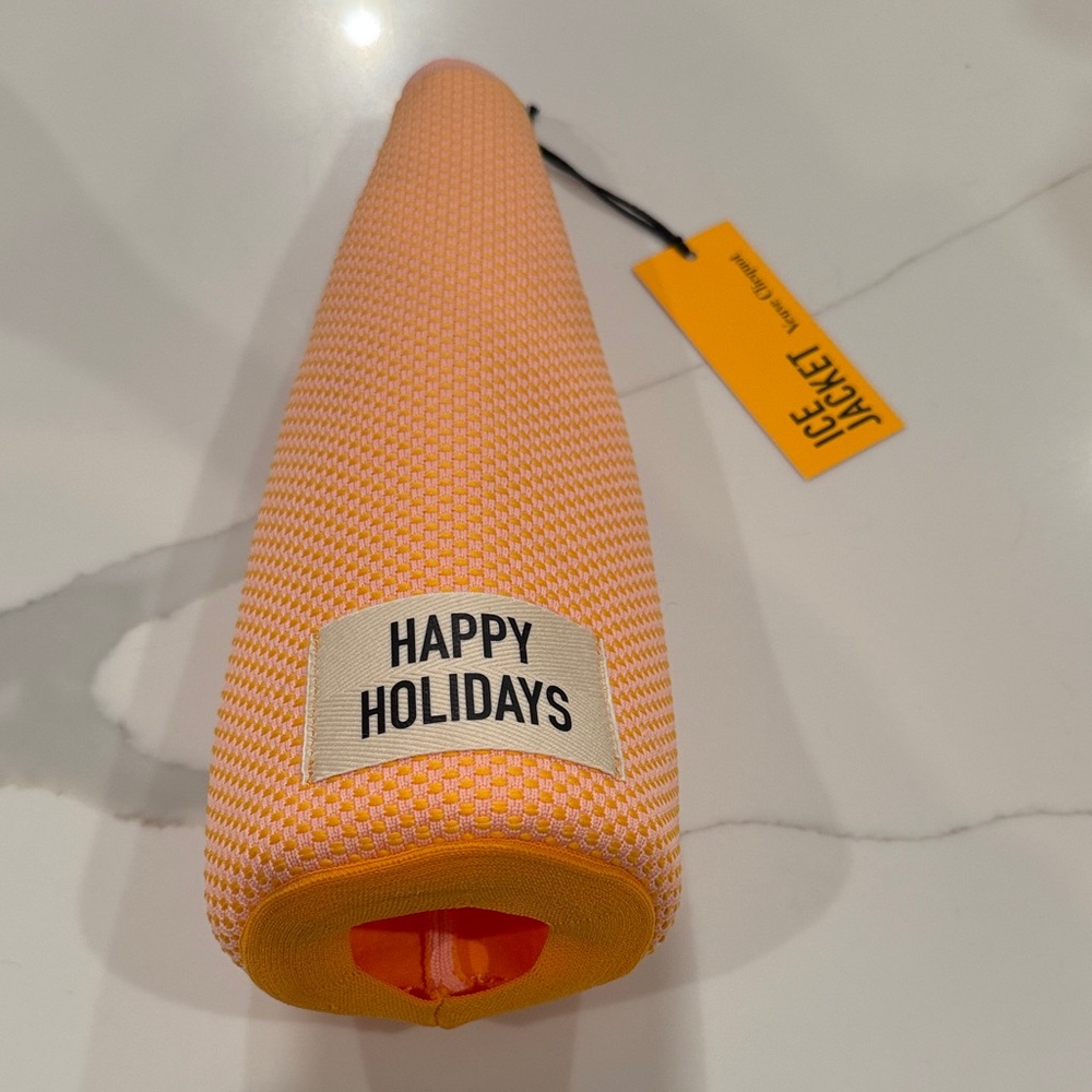 Veuve Clicquot Holiday Champagne Ice Jacket with Happy Holidays Tag